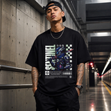 Sentinel Mecha Robot T-Shirt – Contemporary Gothic Graphic Design Tee - Color: Black