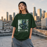 Sentinel Mecha Robot T-Shirt – Contemporary Gothic Graphic Design Tee - Color: Forest Green