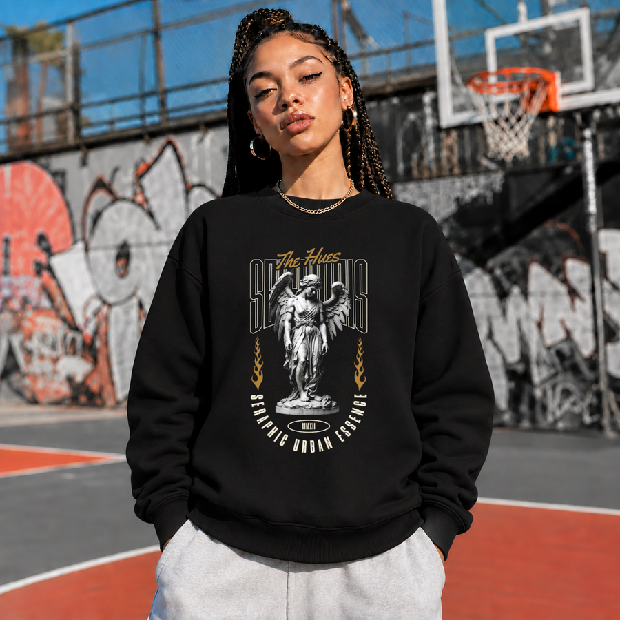 Seraphic Urban Essence Angel T-Shirt – Dark Art / Renaissance Aesthetic Graphic Tee - Color: black