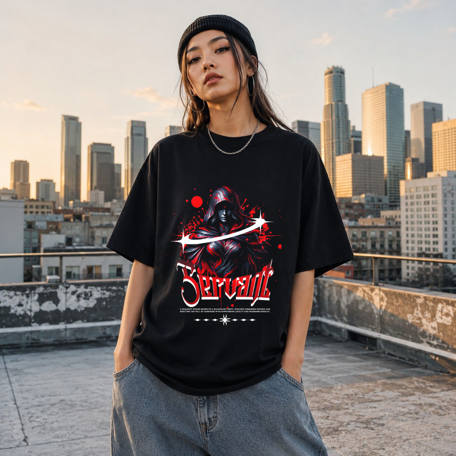 Servant Reaper T-Shirt – Gothic Streetwear Poster Graphic Tee - Color: Black