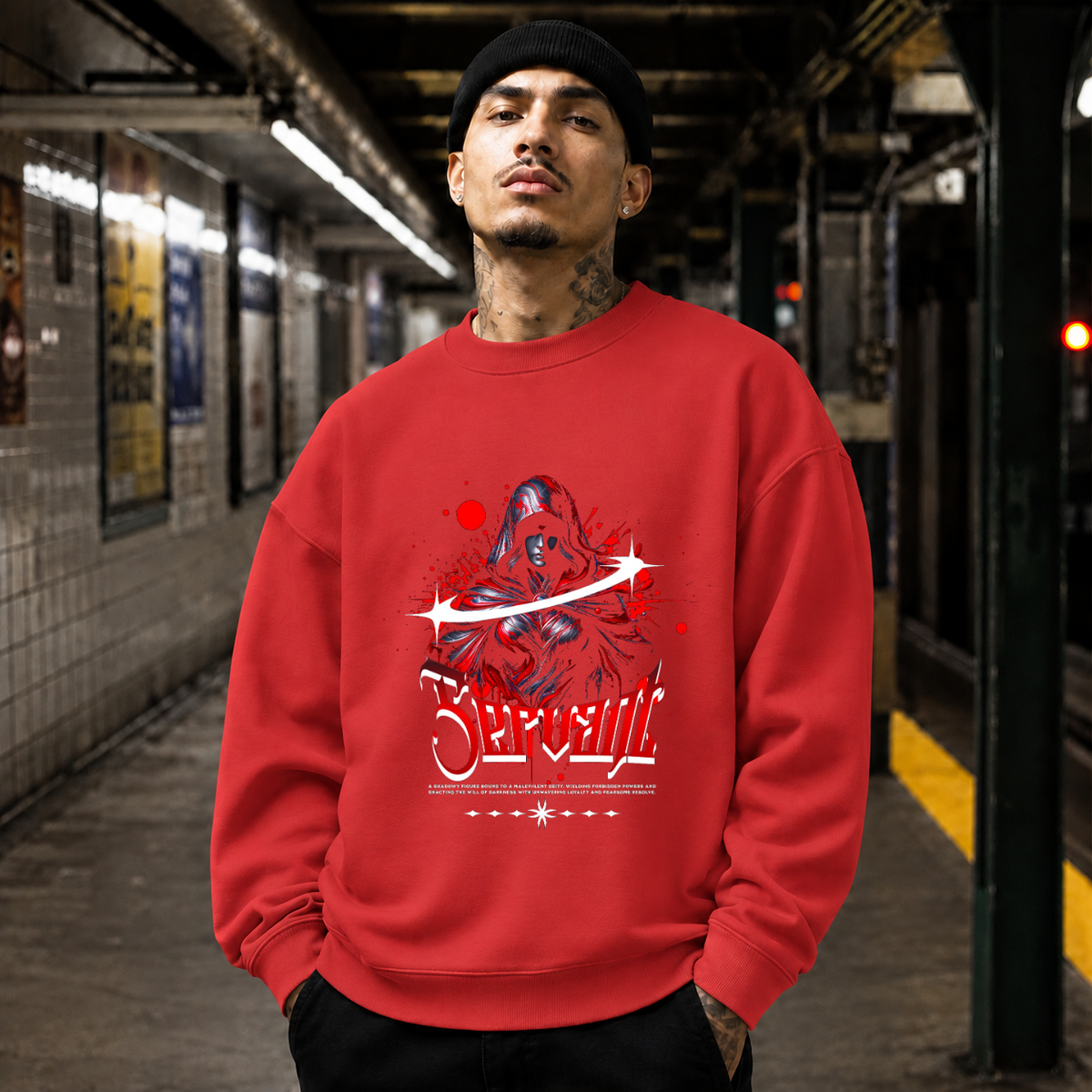 Servant Reaper T-Shirt – Gothic Streetwear Poster Graphic Tee - Color: red