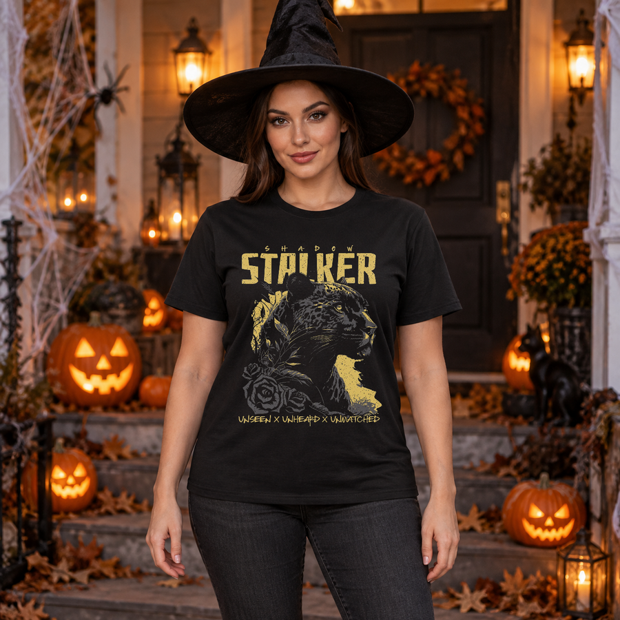 Shadow Stalker T-Shirt – Skull & Reaper Gothic Graphic Graphic Tee - Color: black
