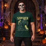 Shadow Stalker T-Shirt – Skull & Reaper Gothic Graphic Graphic Tee - Color: forest green