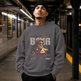 Shattered Blur Bust T-Shirt – Dark Editorial / Gothic Streetwear Tee - Color: charcoal