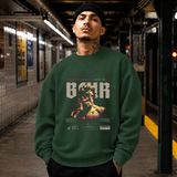 Shattered Blur Bust T-Shirt – Dark Editorial / Gothic Streetwear Tee - Color: forest green