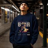 Shattered Blur Bust T-Shirt – Dark Editorial / Gothic Streetwear Tee - Color: navy