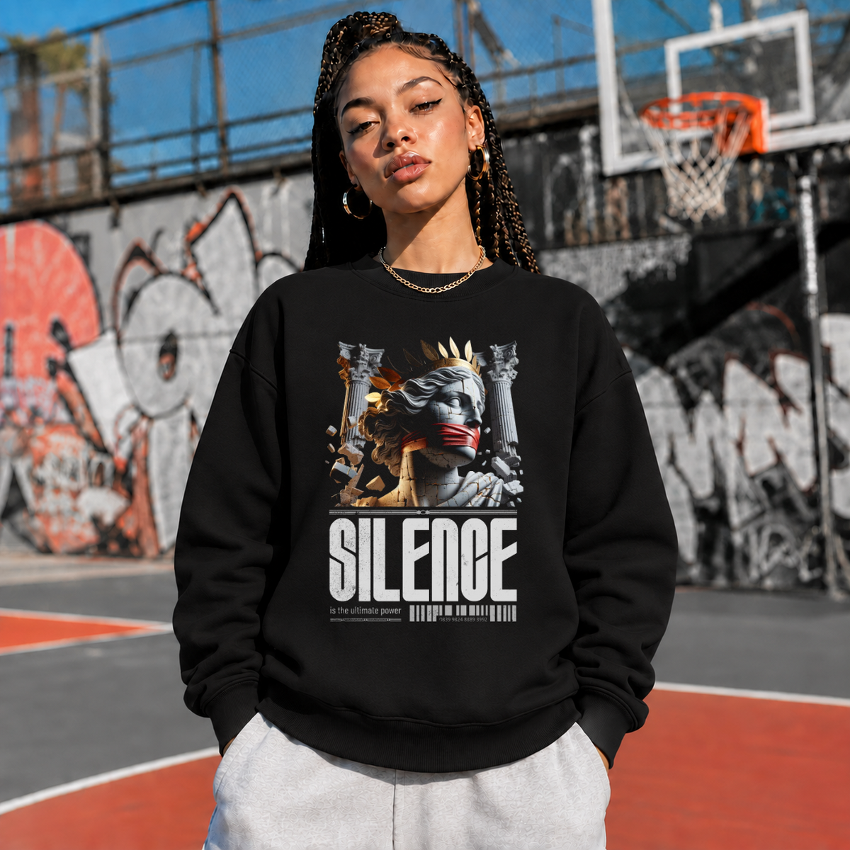 Silence Is the Ultimate Power T-Shirt – Dark Editorial / Gothic Streetwear Tee - Color: black