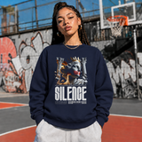 Silence Is the Ultimate Power T-Shirt – Dark Editorial / Gothic Streetwear Tee - Color: navy