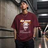 Silent Sorrow Bust T-Shirt – Dark Editorial / Gothic Streetwear Tee - Color: Maroon