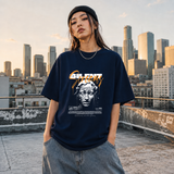 Silent Sorrow Bust T-Shirt – Dark Editorial / Gothic Streetwear Tee - Color: Navy