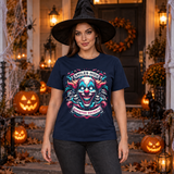 Sinister Secret T-Shirt – Skull & Reaper Gothic Graphic Graphic Tee - Color: navy