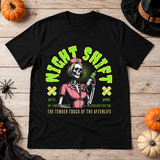 Skeleton nurse holding a large injection T-Shirt – Skull & Reaper Gothic Graphic Graphic Tee - Color: black