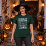 Skull Nightmare T-Shirt – Skull & Reaper Gothic Graphic Graphic Tee - Color: forest green
