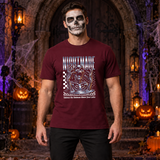 Skull Nightmare T-Shirt – Skull & Reaper Gothic Graphic Graphic Tee - Color: maroon
