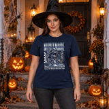 Skull Nightmare T-Shirt – Skull & Reaper Gothic Graphic Graphic Tee - Color: navy
