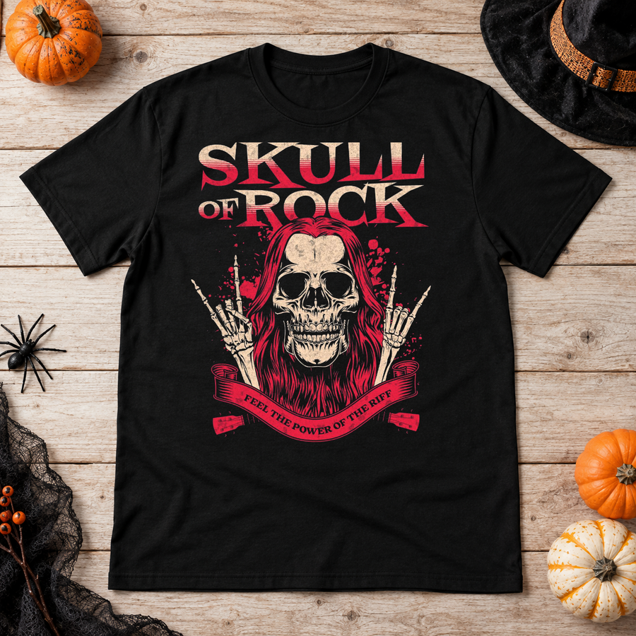Skull of Rock T-Shirt – Skull & Reaper Gothic Graphic Graphic Tee - Color: black