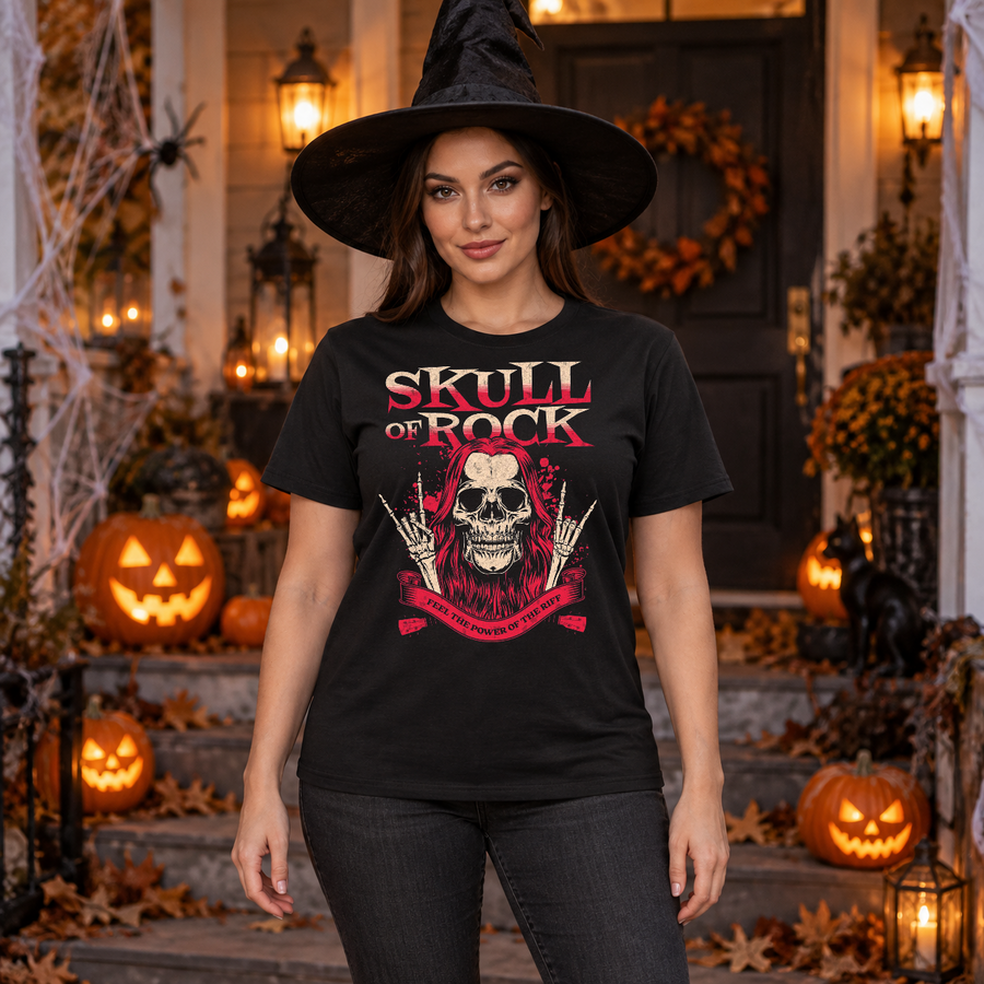 Skull of Rock T-Shirt – Skull & Reaper Gothic Graphic Graphic Tee - Color: black