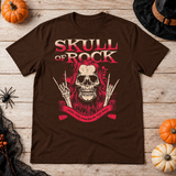 Skull of Rock T-Shirt – Skull & Reaper Gothic Graphic Graphic Tee - Color: chocolate