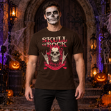 Skull of Rock T-Shirt – Skull & Reaper Gothic Graphic Graphic Tee - Color: chocolate