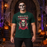 Skull of Rock T-Shirt – Skull & Reaper Gothic Graphic Graphic Tee - Color: forest green