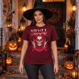 Skull of Rock T-Shirt – Skull & Reaper Gothic Graphic Graphic Tee - Color: maroon