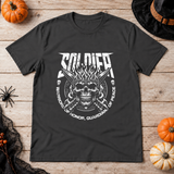 Skull Soldier T-Shirt – Skull & Reaper Gothic Graphic Graphic Tee - Color: charcoal
