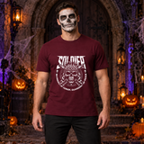 Skull Soldier T-Shirt – Skull & Reaper Gothic Graphic Graphic Tee - Color: maroon