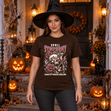 Skull Symphony T-Shirt – Skull & Reaper Gothic Graphic Graphic Tee - Color: chocolate
