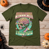 Skullfunk T-Shirt – Skull & Reaper Gothic Graphic Graphic Tee - Color: military green