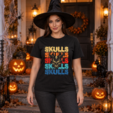 Skulls T-Shirt – Skull & Reaper Gothic Graphic Graphic Tee - Color: black