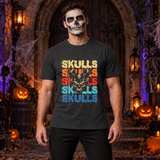 Skulls T-Shirt – Skull & Reaper Gothic Graphic Graphic Tee - Color: charcoal