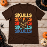 Skulls T-Shirt – Skull & Reaper Gothic Graphic Graphic Tee - Color: chocolate