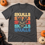 Skulls T-Shirt – Skull & Reaper Gothic Graphic Graphic Tee - Color: dark heather