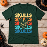 Skulls T-Shirt – Skull & Reaper Gothic Graphic Graphic Tee - Color: forest green