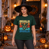Skulls T-Shirt – Skull & Reaper Gothic Graphic Graphic Tee - Color: forest green