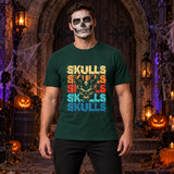Skulls T-Shirt – Skull & Reaper Gothic Graphic Graphic Tee - Color: forest green