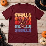 Skulls T-Shirt – Skull & Reaper Gothic Graphic Graphic Tee - Color: maroon