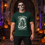 Skulltopia T-Shirt – Skull & Reaper Gothic Graphic Graphic Tee - Color: forest green