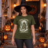 Skulltopia T-Shirt – Skull & Reaper Gothic Graphic Graphic Tee - Color: military green