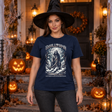 Skulltopia T-Shirt – Skull & Reaper Gothic Graphic Graphic Tee - Color: navy