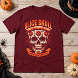 Slice Skull T-Shirt – Skull & Reaper Gothic Graphic Graphic Tee - Color: maroon