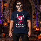 Small Devil T-Shirt – Skull & Reaper Gothic Graphic Graphic Tee - Color: navy