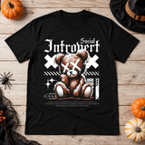 Social Introvert T-Shirt – Dark Editorial Graphic Design Graphic Tee - Color: black
