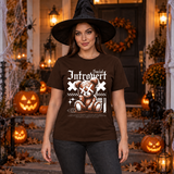Social Introvert T-Shirt – Dark Editorial Graphic Design Graphic Tee - Color: chocolate