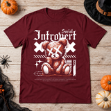 Social Introvert T-Shirt – Dark Editorial Graphic Design Graphic Tee - Color: maroon