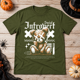 Social Introvert T-Shirt – Dark Editorial Graphic Design Graphic Tee - Color: military green