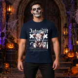 Social Introvert T-Shirt – Dark Editorial Graphic Design Graphic Tee - Color: navy