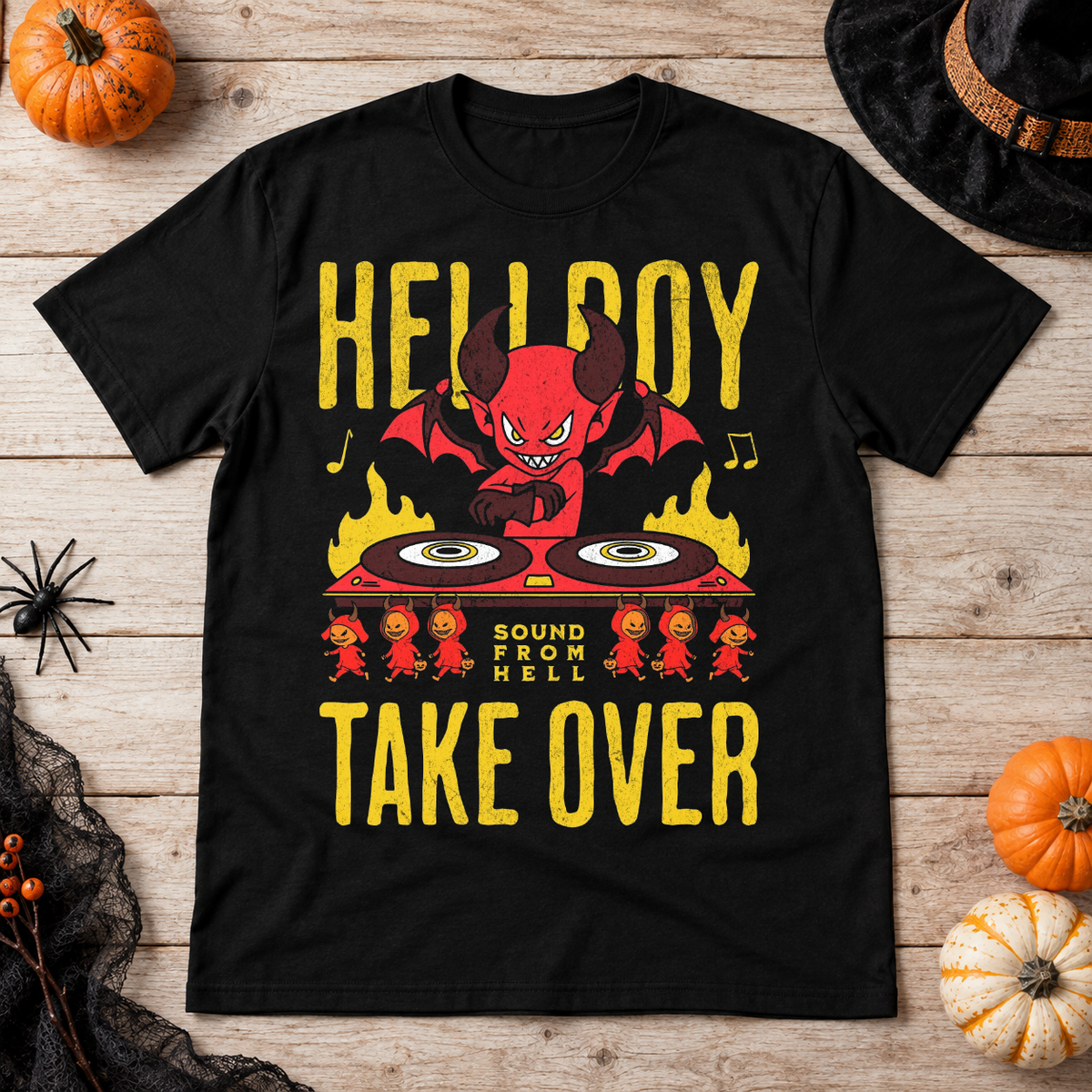 Sound from Hell T-Shirt – Skull & Reaper Gothic Graphic Graphic Tee - Color: black