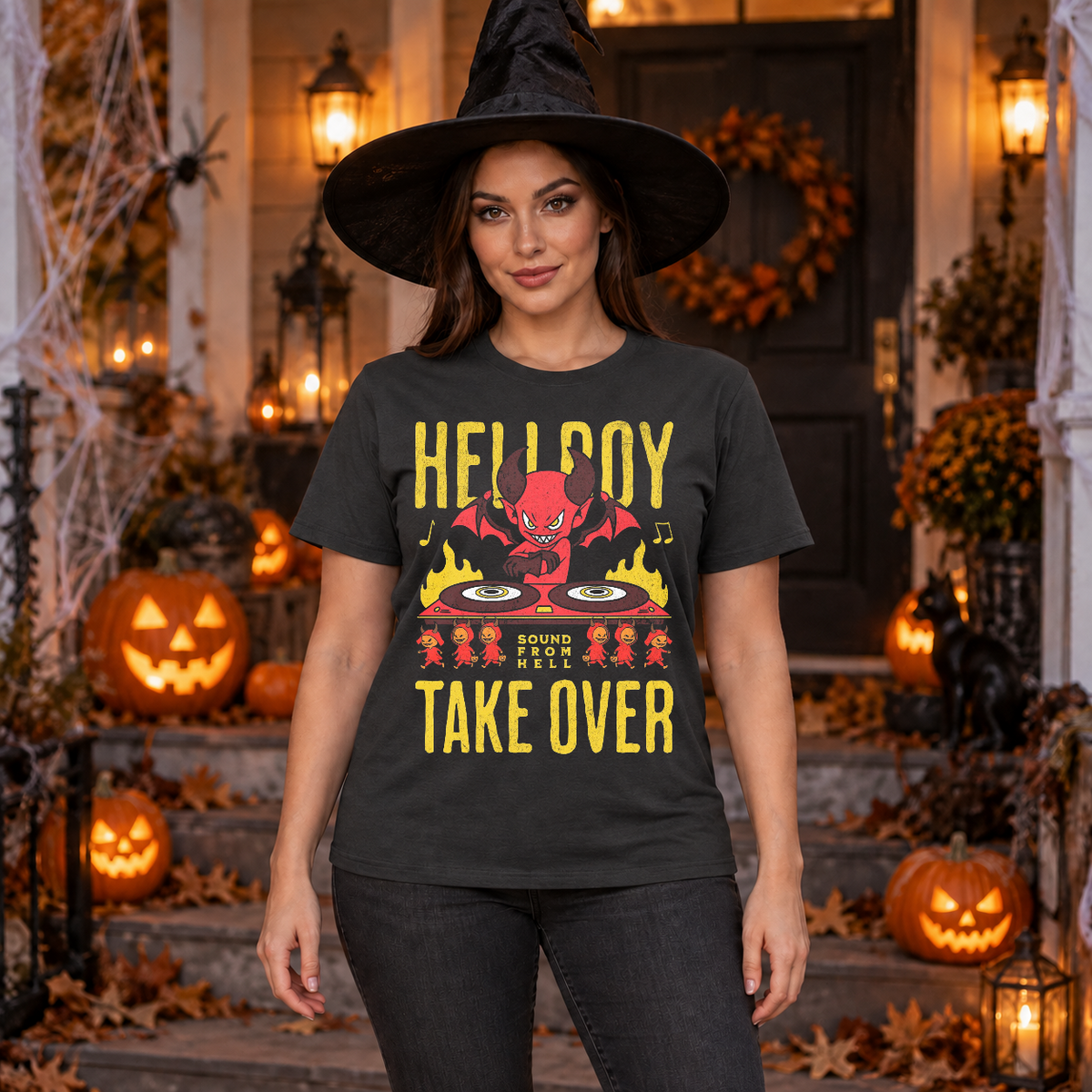Sound from Hell T-Shirt – Skull & Reaper Gothic Graphic Graphic Tee - Color: charcoal