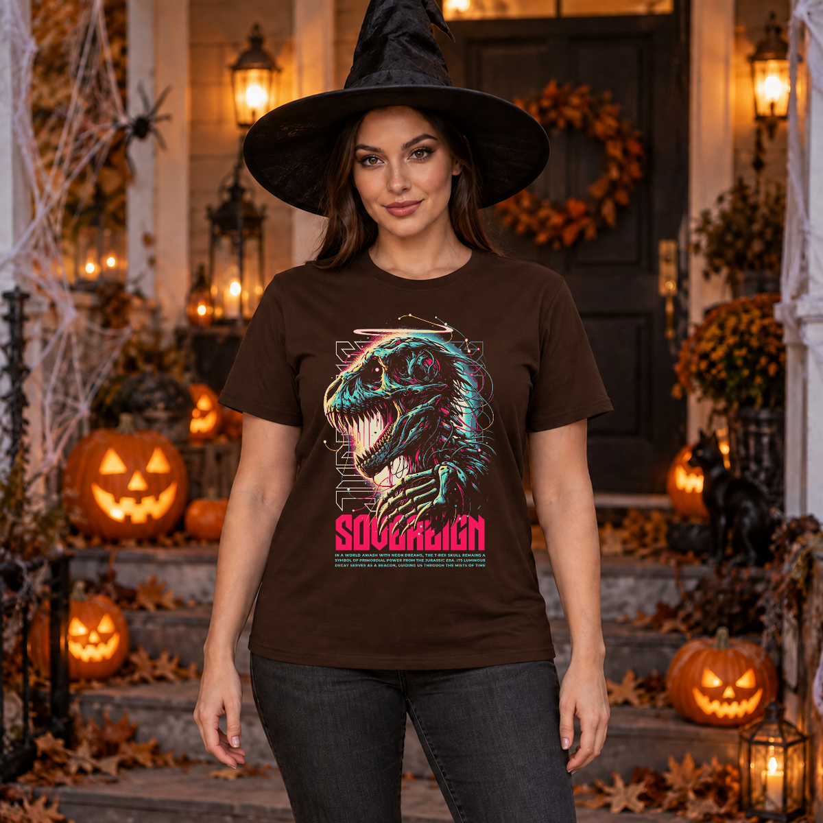 Sovereign T-Shirt – Dark Editorial Graphic Design Graphic Tee - Color: chocolate